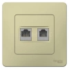 Розетка компьютерная + телефонная 2-м СП Blanca RJ45 кат.5E + RJ11 беж. Systeme Electric BLNIS045117 изображение, фото