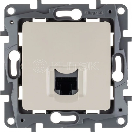Розетка компьютерная 1-м СП Etika RJ45 кат.5E UTP механизм сл. кость IEK 672341 изображение, фото