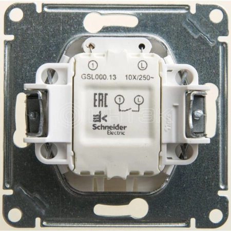 Выключатель 1-кл. СП Glossa 10А IP20 (сх. 1а) 10AX с подсветкой механизм перламутр. Systeme Electric GSL000613 изображение, фото