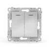 Выключатель 2-кл. СП Pixel 10А IP20 с индикатором механизм алюм. TOKOV ELECTRIC TKE-PX-V2I-C03 изображение, фото