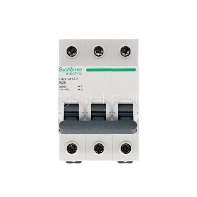 Выключатель автоматический модульный 3п B 25А 4.5кА City9 Set 400В Systeme Electric C9F14325 изображение, фото