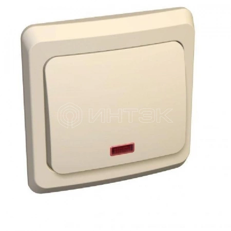 Выключатель 1-кл. СП Этюд 10А IP20 с подсветкой крем. Systeme Electric BC10-005K изображение, фото