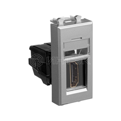 Розетка HDMI 1мод. Avanti "Закаленная сталь" тип А-А модульная DKC 4404251 изображение, фото
