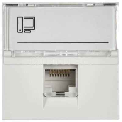 Розетка компьютерная 2мод. РКИ-20-00-П RJ45 кат.5E UTP механизм PRIMER IEK CKK-40D-RI2-K01 изображение, фото