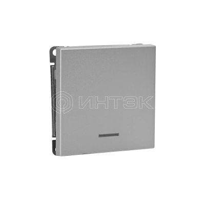 Выключатель кнопочный 1-кл. ArtGallery 10А с подсветкой механизм алюм. Systeme Electric GAL000316 изображение, фото