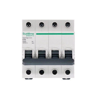 Выключатель автоматический модульный 4п C 16А 4.5кА City9 Set 400В Systeme Electric C9F34416 изображение, фото