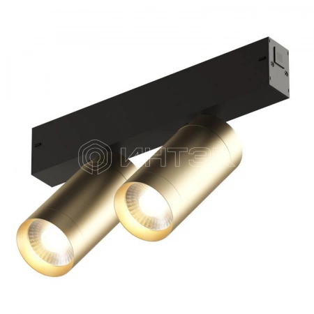Светильник SMART SPOT DOUBLE 2х9Вт 3000К-6000К DIM акцентный матов. зол. с черн. DENKIRS 694294 изображение, фото