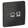 Розетка компьютерная + телефонная 2-м СП Blanca RJ45 кат.5E + RJ11 антрацит Systeme Electric BLNIS045116 изображение, фото