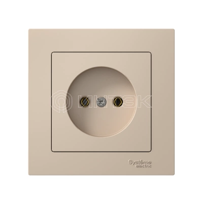 Розетка AtlasDesign 16А без заземл. быстрозажим. клем. в сборе песочн. Systeme Electric ATN001240S изображение, фото