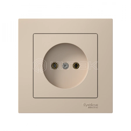 Розетка AtlasDesign 16А без заземл. быстрозажим. клем. в сборе песочн. Systeme Electric ATN001240S изображение, фото