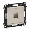 Розетка USB 2-м Valena Life 240В/5В 1500мА с лицев. панелью механизм сл. кость Legrand 753512 изображение, фото