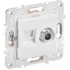 Розетка двойная TV+RJ45 кат.6E SKANDY SK-A15W арктич. бел. IEK SK-AK20-2-K01 изображение, фото