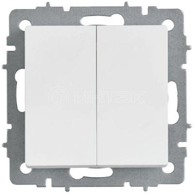 Выключатель 2-кл. СП BRITE ВС10-2-0-БрАБ 10А механизм арктич. бел. IEK BR-V20-0-10-K91 изображение, фото