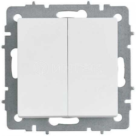 Выключатель 2-кл. СП BRITE ВС10-2-0-БрАБ 10А механизм арктич. бел. IEK BR-V20-0-10-K91 изображение, фото