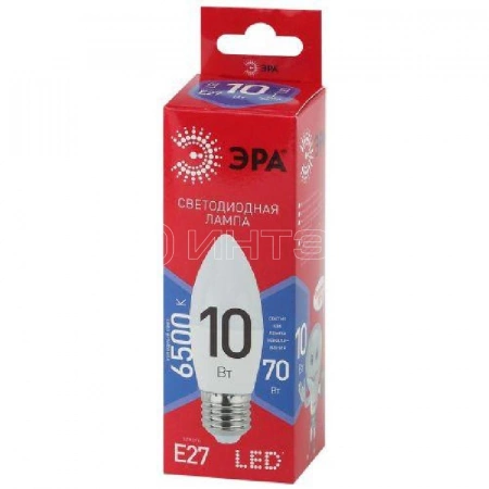 Лампа светодиодная RED LINE LED B35-10W-865-E27 R 10Вт B35 свеча 6500К холод. бел. E27 Эра Б0045338 изображение, фото