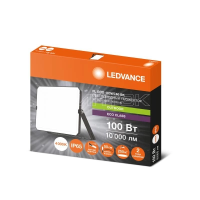 Прожектор светодиодный СДО FL ECO 100W 740 G4 уличный матов. стекло алюм. черн. LEDVANCE 4099854400155 изображение, фото