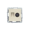 Розетка компьютерная + телевизионная 2-м Brite РТВ/РК12-БрКр RJ45 кат.5E + TV механизм беж. IEK BR-AK20-1-K10 изображение, фото