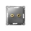 Розетка аудио 2-м AtlasDesign сталь Systeme Electric ATN000987 изображение, фото