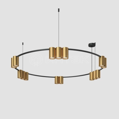 Светильник ORBIT 15Вт 15xGU10 IP20 LED подвесной алюм. черн.+сатинированное зол. DENKIRS 764327 изображение, фото