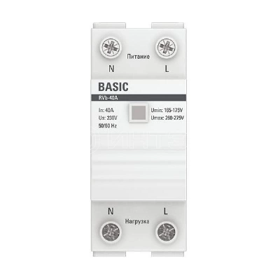 Реле напряжения RVb-40A (сквозное подкл.) Basic EKF rvb-40a изображение, фото