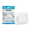 Переключатель проходной 2-кл. СП AVA 10А IP20 в сборе бел. TOKOV ELECTRIC TKL-AV-P2F-C01 изображение, фото