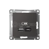 Розетка USB AtlasDesign тип A+C 5В/2.4А 2х5В/1.2А механизм базальт Systeme Electric ATN001439 изображение, фото