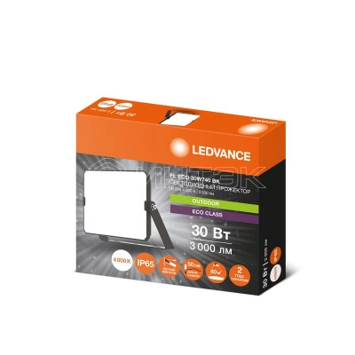 Прожектор светодиодный СДО FL ECO 30W 740 G4 уличный матов. стекло алюм. черн. LEDVANCE 4099854400070 изображение, фото