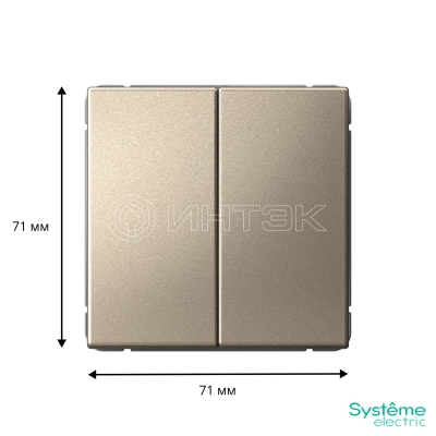 Выключатель кнопочный 2-кл. ArtGallery (сх. 2) 10А механизм шампань Systeme Electric GAL000517 изображение, фото