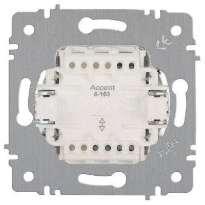 Выключатель 1-кл. СП Accent 6-101-01 10А IP20 250В AL/CU бел. Intro Б0063469 изображение, фото
