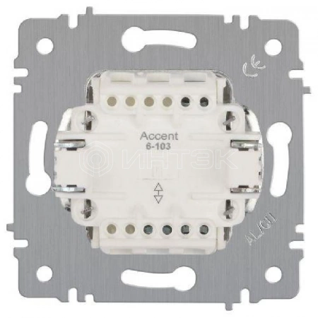Выключатель 1-кл. СП Accent 6-101-01 10А IP20 250В AL/CU бел. Intro Б0063469 изображение, фото