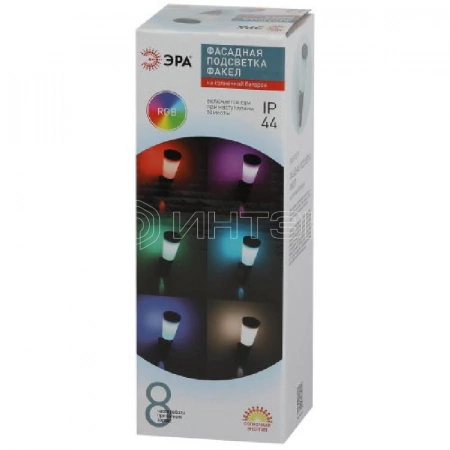 Светильник светодиодный ERAFS012-09 "Факел" 1LED RGB уличный настенный на солнечн. батарее Эра Б0057596 изображение, фото