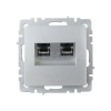 Розетка компьютерная двойн. СП RJ45 кат.5E BRITE РК10-2-БрА механизм алюм. IEK BR-K20-1-K47 изображение, фото