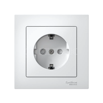 Розетка AtlasDesign 16А с заземл. защ. шторки быстрозажим. клем. в сборе бел. Systeme Electric ATN000144S изображение, фото