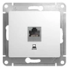 Розетка компьютерная 1-м СП Glossa RJ45 кат.5E механизм бел. Systeme Electric GSL000181K изображение, фото