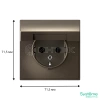 Розетка ArtGallery 16А IP20 с заземл. защ. шторки с крышкой механизм мокко Systeme Electric GAL000646 изображение, фото