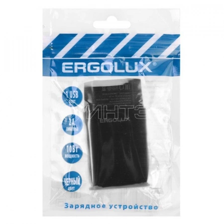 Адаптер сетевой ELX-РA01P-C02 ПРОМО 1USB 100-220В 5В/2А пакет черн. ERGOLUX 15107 изображение, фото