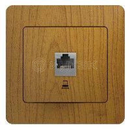 Розетка компьютерная 1-м СП Glossa RJ45 кат.5E механизм дерево дуб Systeme Electric GSL000581K изображение, фото