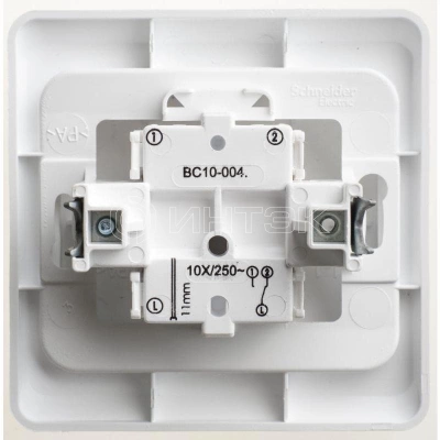 Переключатель проходной 1-кл. СП Этюд 10А IP20 бел. Systeme Electric BC10-004B изображение, фото
