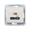 Розетка USB Glossa тип C 65Вт QC PD высокоскор. ЗУ механизм беж. Systeme Electric GSL000227 изображение, фото
