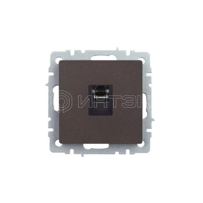 Розетка компьютерная СП RJ45 кат.5E BRITE РК10-БрТБ механизм бронза IEK BR-K10-1-K45 изображение, фото