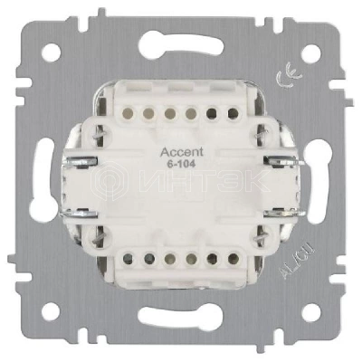 Выключатель 2-кл. СП Accent 6-104-01 10А IP20 250В AL/CU бел. Intro Б0063452 изображение, фото