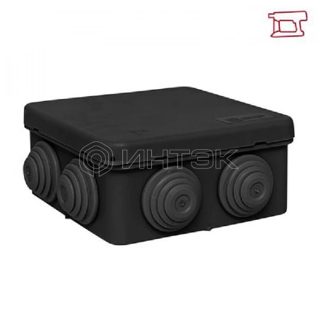 Коробка распаячная КМР-030-031 с крышкой наружная 85х85х40 8 мембранных вводов IP55 черн. EKF plc-kmr-030-031-b изображение, фото