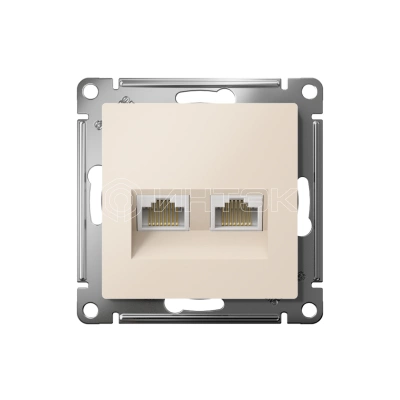 Розетка компьютерная 2-м AtlasDesign RJ45 кат.5E механизм беж. Systeme Electric ATN000285 изображение, фото