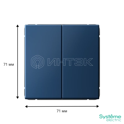 Выключатель кнопочный 2-кл. ArtGallery (сх. 2) 10А механизм аквамарин Systeme Electric GAL001117 изображение, фото