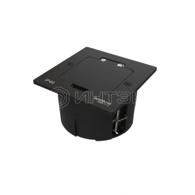 Лючок MultiDesk MDK21 с розеткой 2P+E 16А 250В IP44 с монтажной коробкой для стены фальшпола стола черн. матов. Systeme Electric MDK21102MBA изображение, фото
