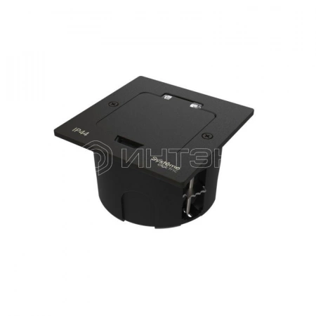 Лючок MultiDesk MDK21 с розеткой 2P+E 16А 250В IP44 с монтажной коробкой для стены фальшпола стола черн. матов. Systeme Electric MDK21102MBA изображение, фото