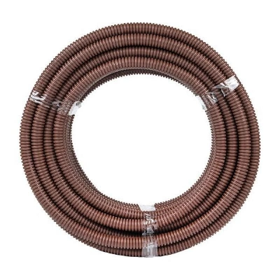 Труба гофрированная ПВХ d20мм с протяжкой темн. дерево (уп.25м) Plast PROxima EKF tg-z-20d изображение, фото