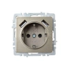 Розетка BRITE РЮш10-2-БрШ 16А с USB A+A 3.1А с заземл. защ. шторки механизм шампань IEK BR-R14-16-U21-D31-K37 изображение, фото