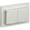 Розетка 2-м СП BRITE РСбш12-3-44-БрКр 16А в сборе IP44 с крышкой беж. IEK BR-R26-16-44-K10-F изображение, фото