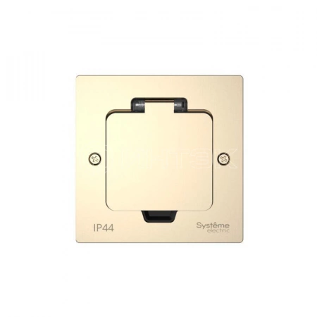 Лючок MultiDesk MDK21 с розеткой 2P+E 16А 250В IP44 с монтажной коробкой для стены фальшпола стола никель Systeme Electric MDK21102NA изображение, фото